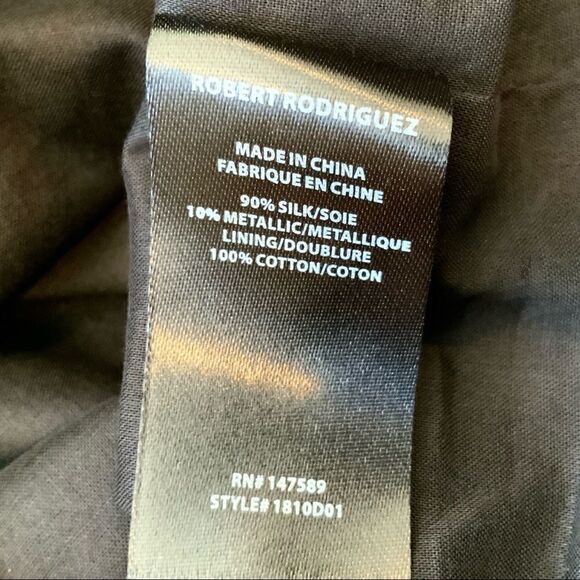 ROBERT RODRIGUEZ CAMILLE POLKA DOT SILK CHIFFON LONG SLEEVE DRESS BLACK SIZE 6 - Picture 10 of 15